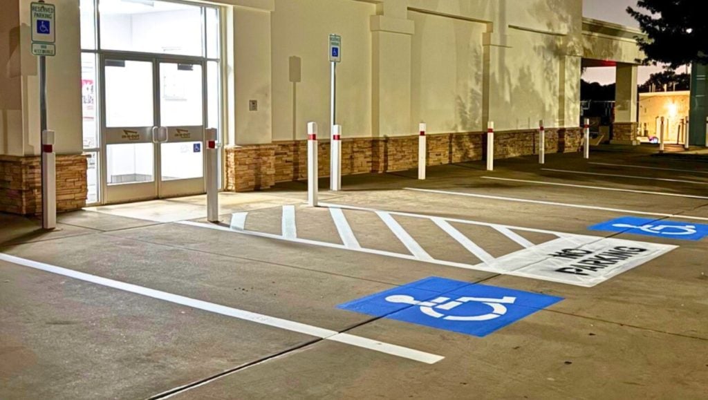 ada compliance parking spots freshly painted for In-N-Out Burger