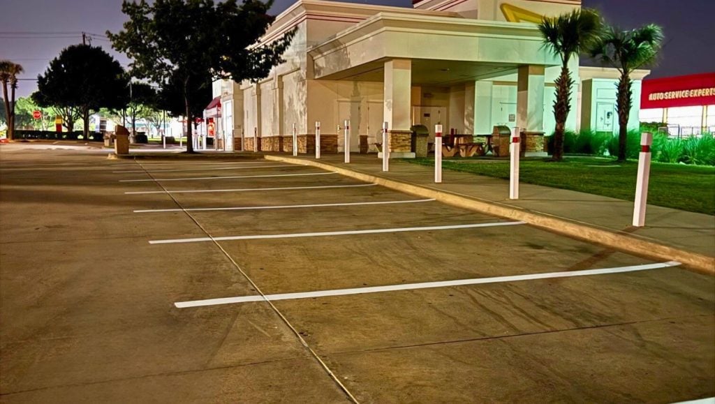 parking spots freshly painted for In-N-Out Burger