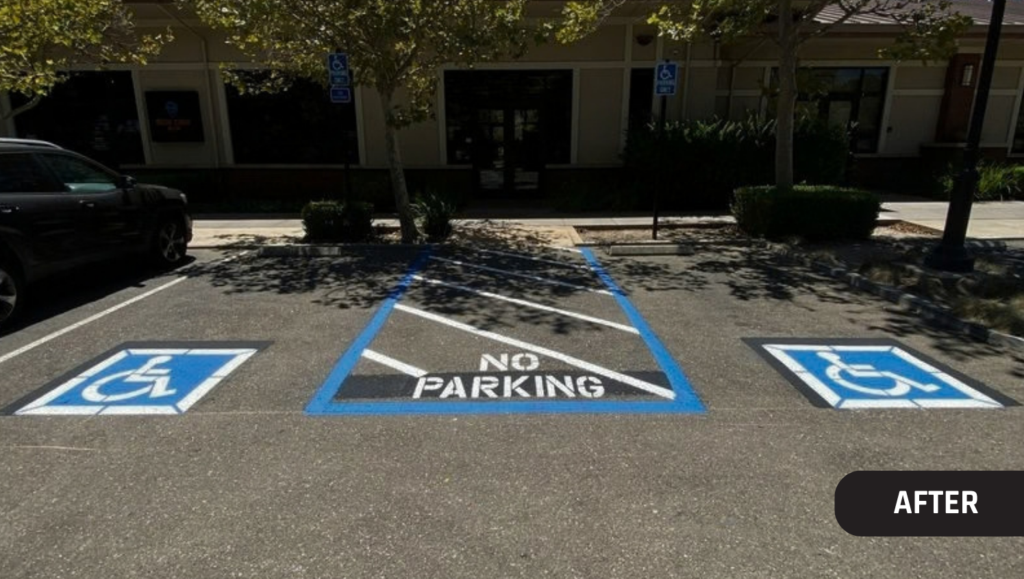 After Project Line Striping for Wicklund Crossing Business Center in Mountain House, CA