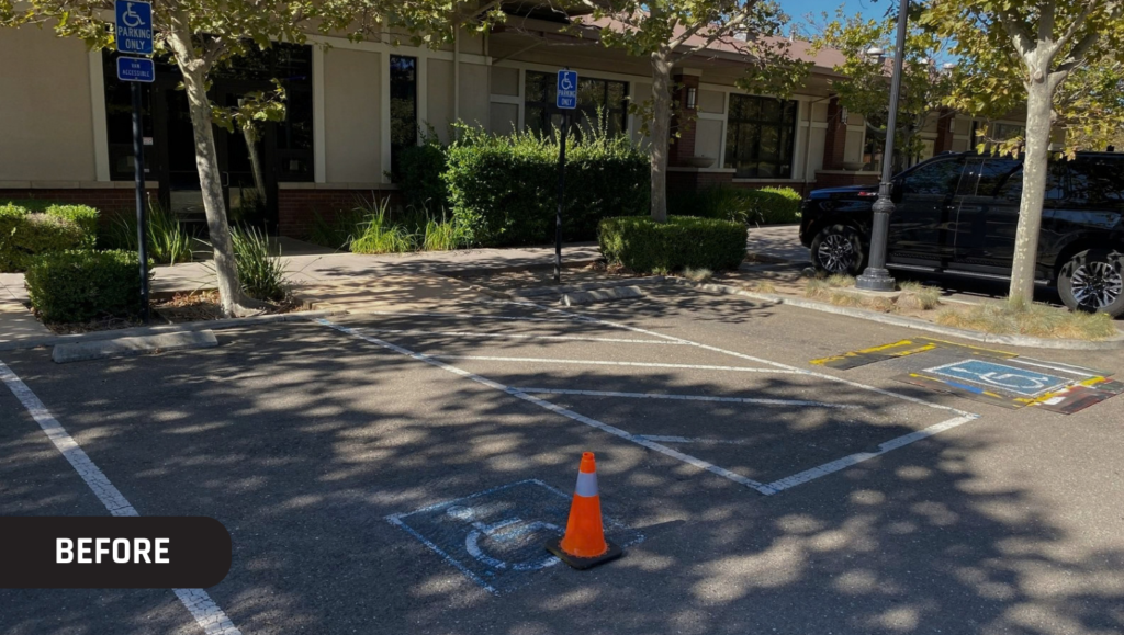 Before Line Striping for Wicklund Crossing Business Center in Mountain House, CA
