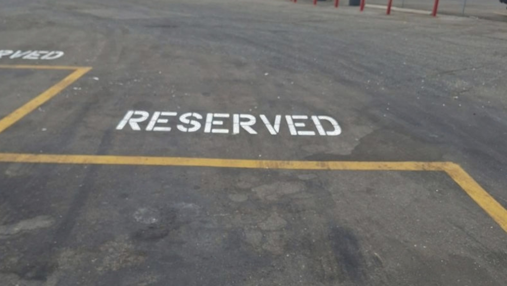 Reserved Parking Stencils Work for TA Santa Nella in Santa Nella, CA