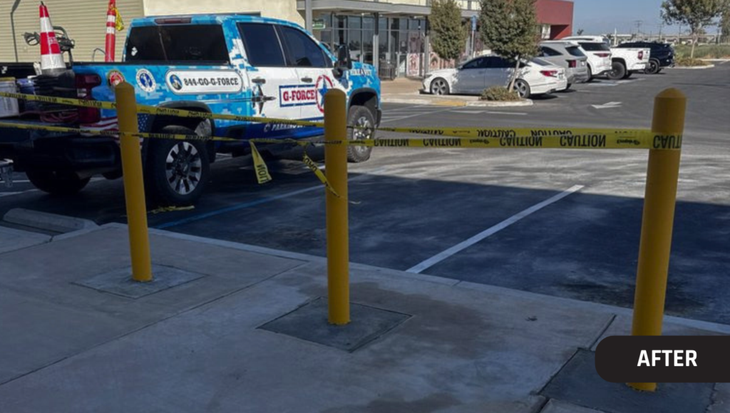 After Bollard Installation for Westamerica Bank in Hanford, CA