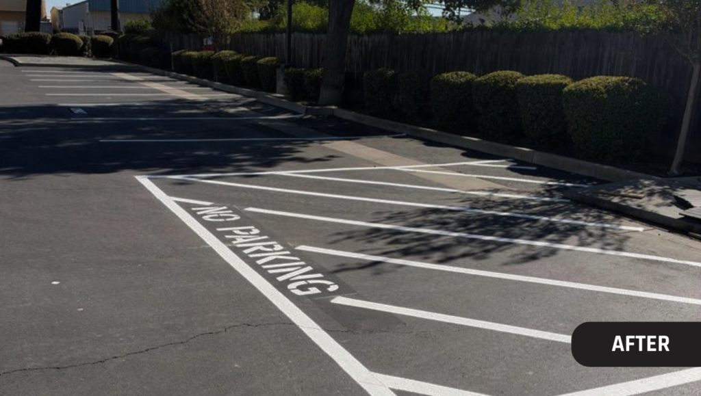 After Parking Lot Restriping for Powersports of Modesto in Modesto, CA