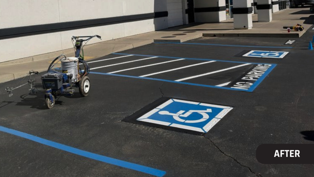 After Parking Lot Restriping Project for Powersports of Modesto in Modesto, CA