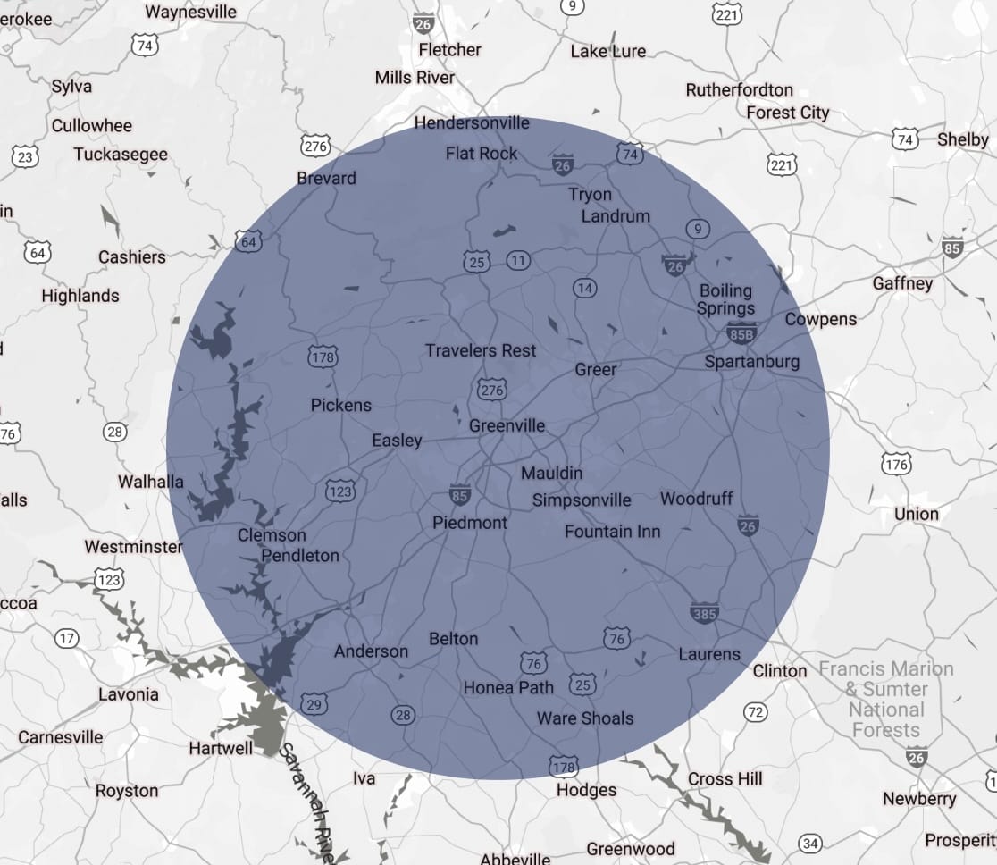 Greenville Cover Area Map