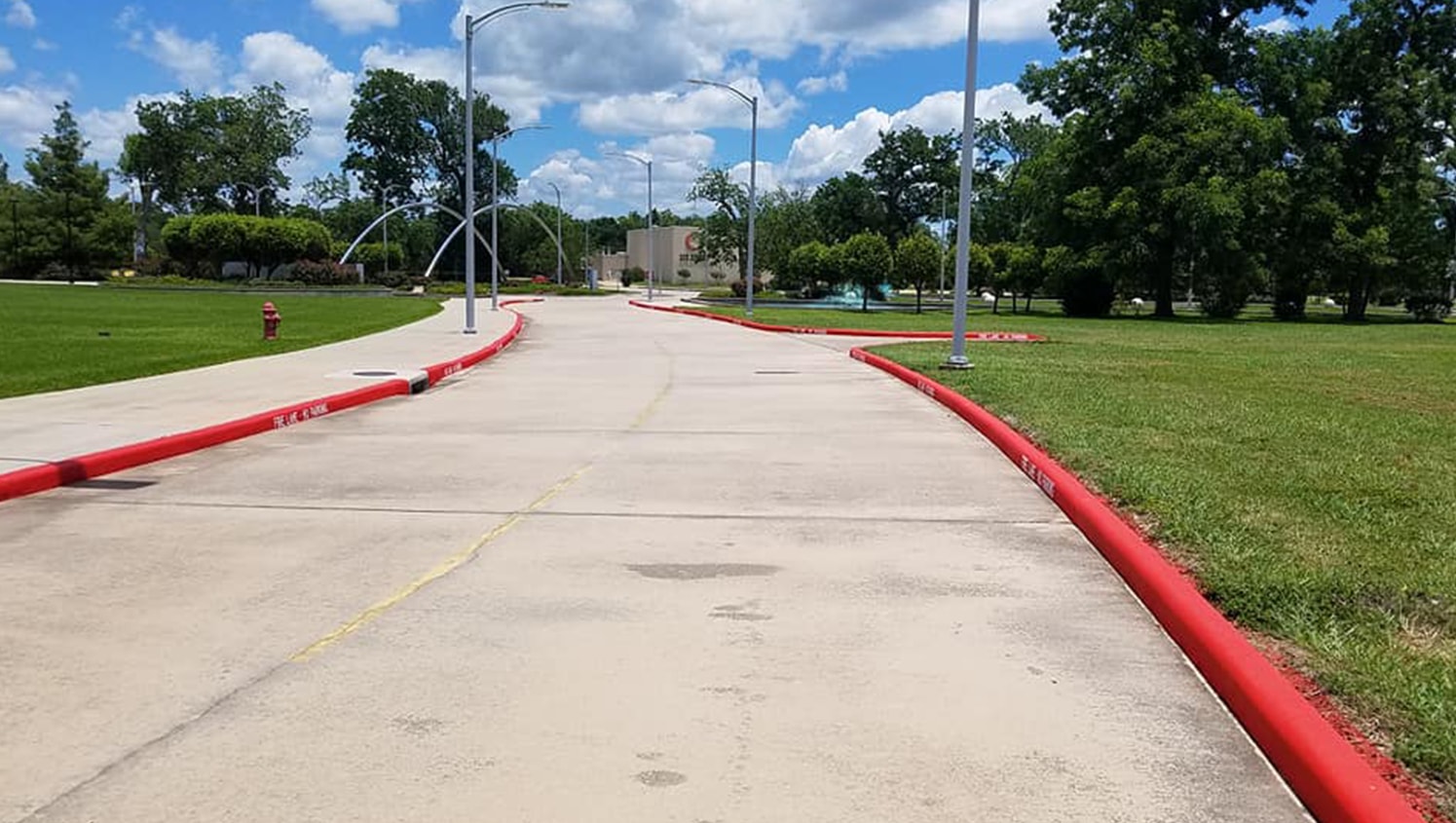 fire lane curb painted red