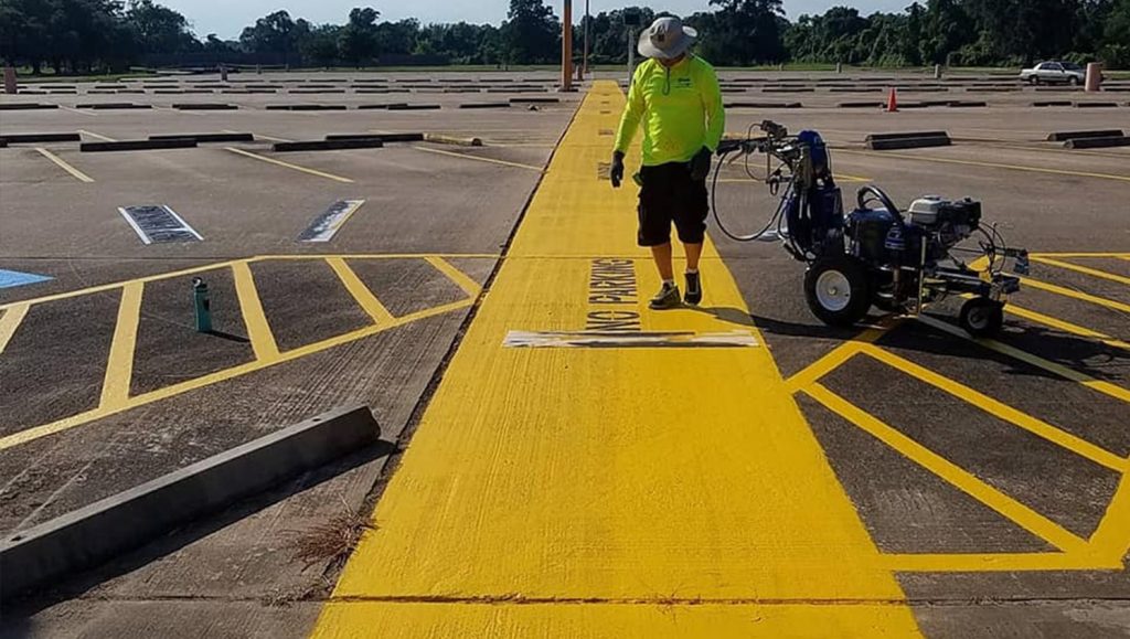 no parking zone pavement marking in houston