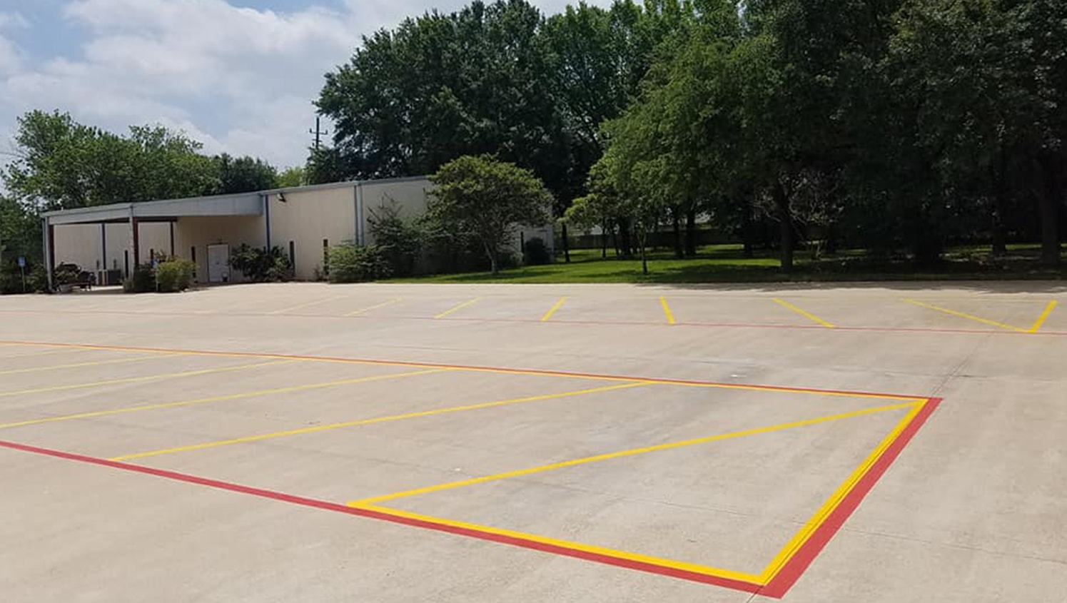 fire lane marking in houston area parking lot