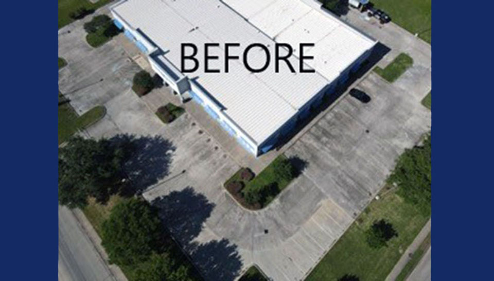 aerial view of west houston assistance ministries unstriped