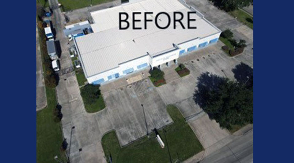 before image of west houston assistance ministries unstriped
