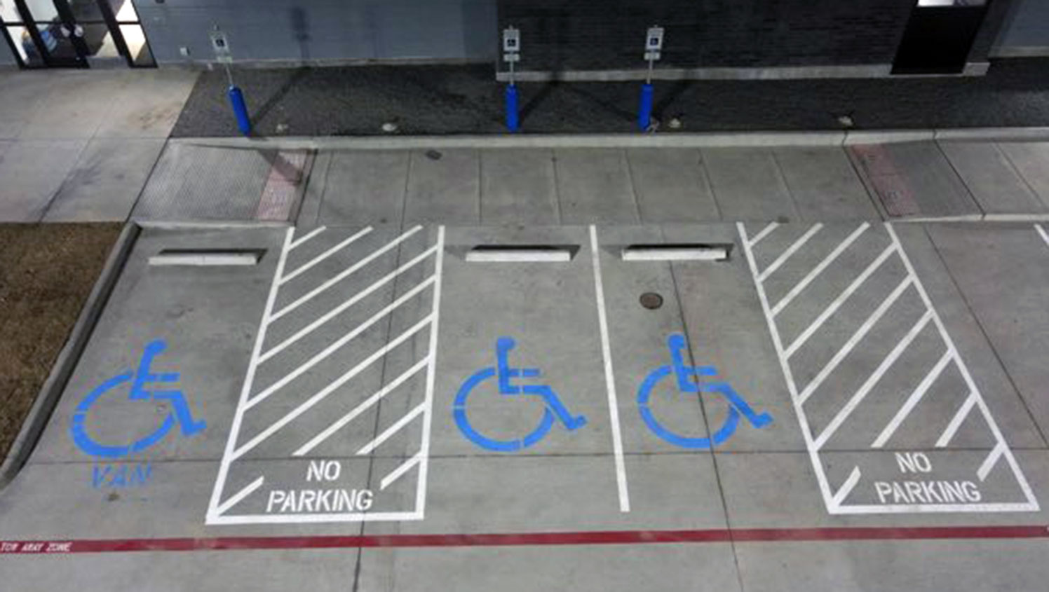 above view of ada-compliant parking stalls
