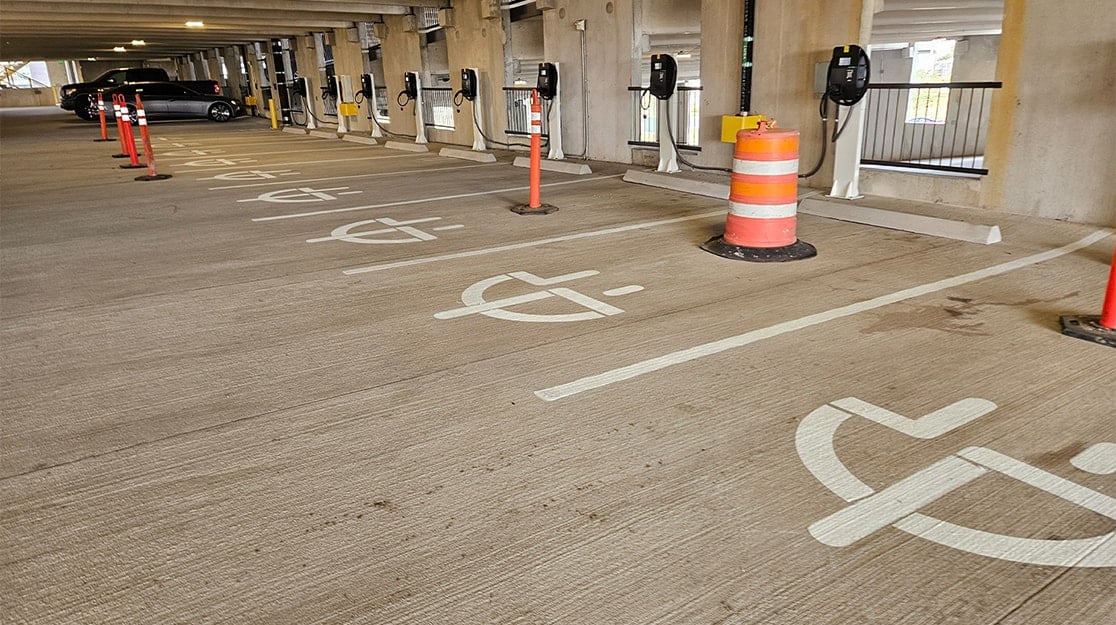 EV Charging Bay Markings for NextEdge in Texas