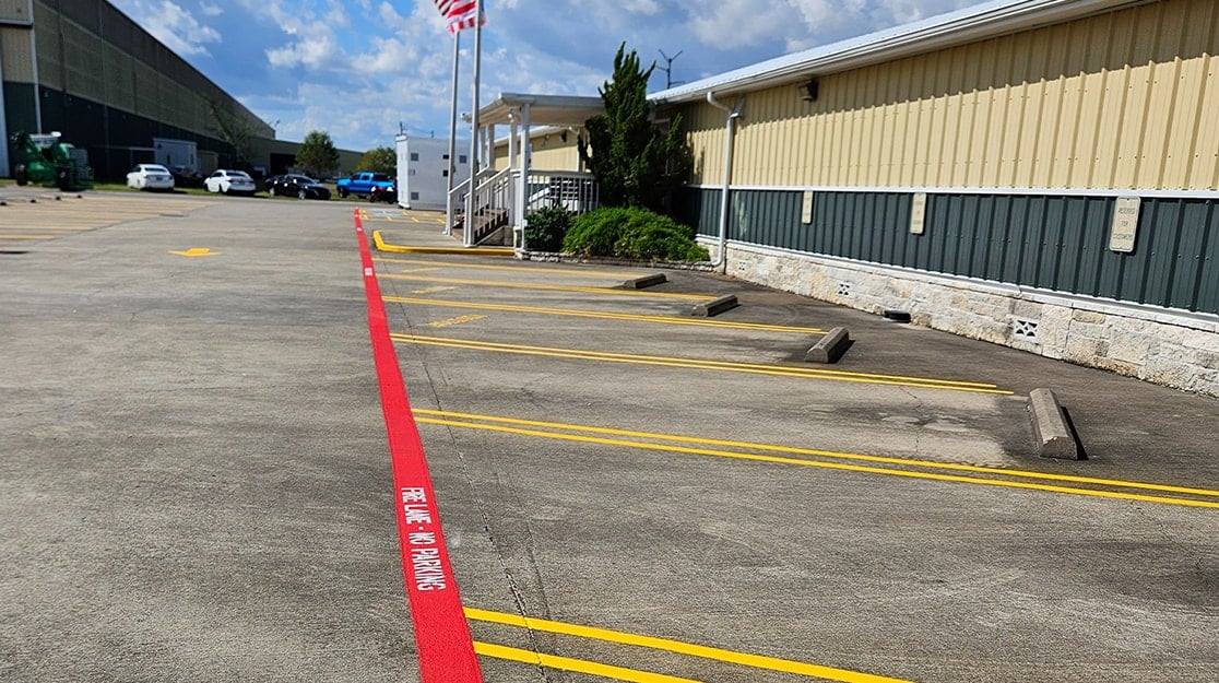Fire Lane Striping for Parkline, Inc. in Texas