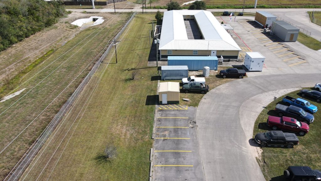 freshly painted parking spots for Parkline, Inc. aerial view