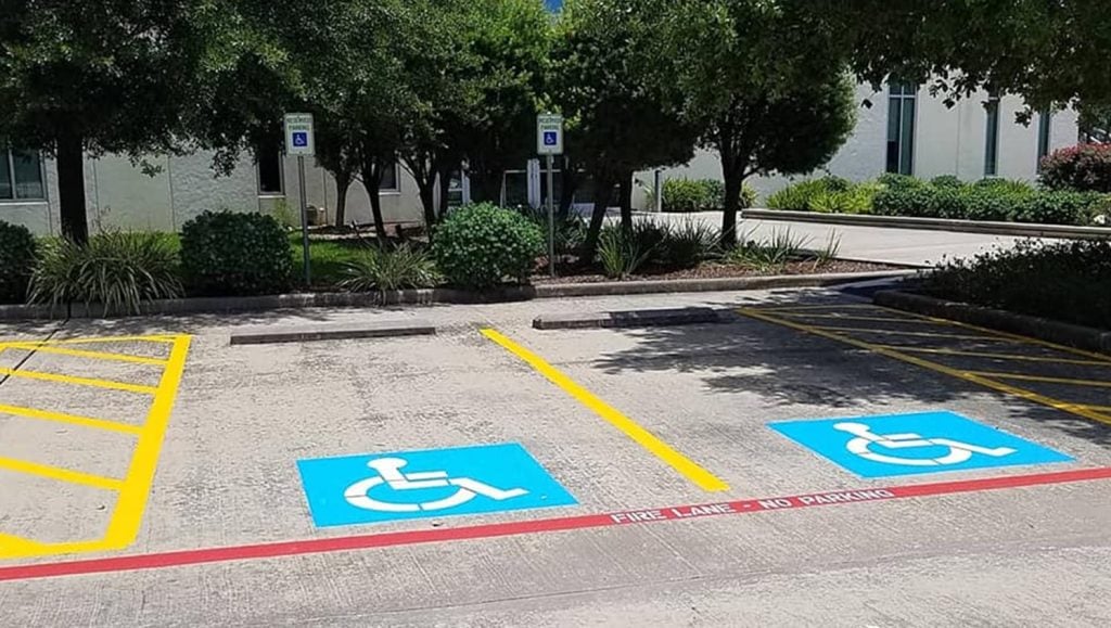 freshly painted pavement markings in houston