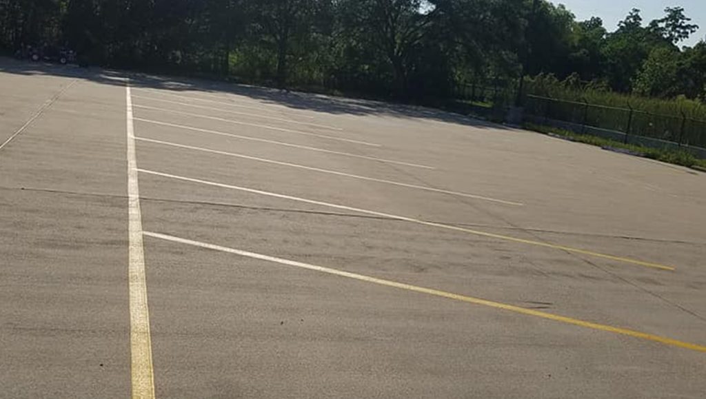 yellow parking lot stripes