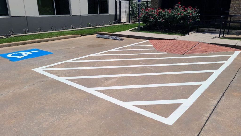 new parking lot lines at the West Gray Center of Surgery in Houston, TX