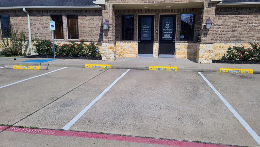new parking lot striping