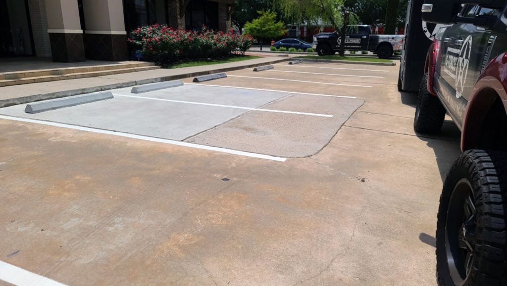 parking lot markings at the West Gray Center of Surgery in Houston, TX