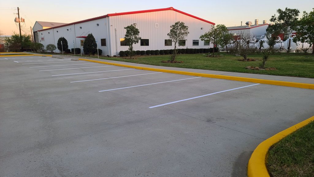 re-striped parking stalls