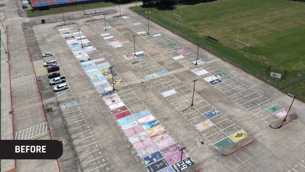 before portrait of Pearland ISD parking lot