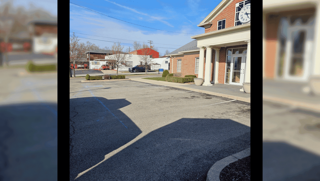 before view of line marking in Liberty, IN