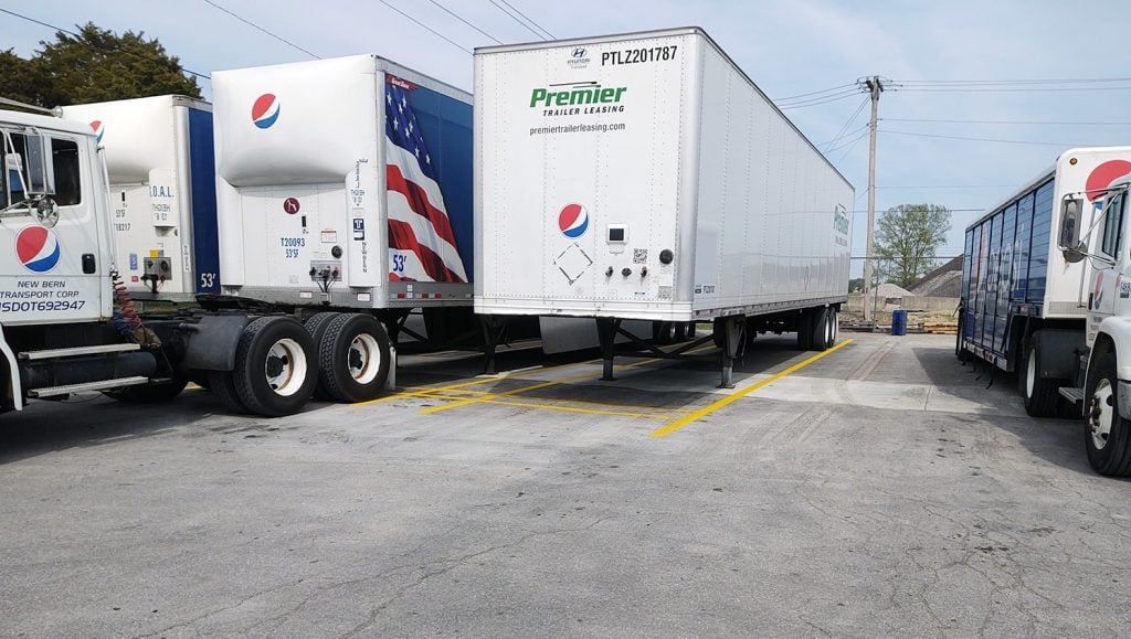 updated truck and trailer parking lines for a Pepsi distribution center in Seymour, IN