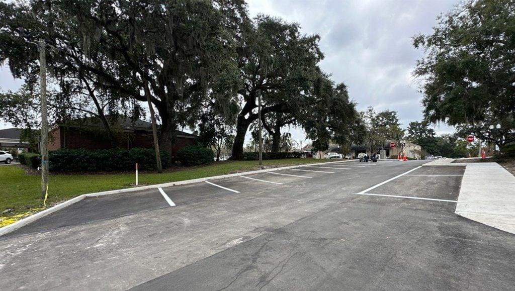 parking spots freshly painted for City of Fernandina Beach