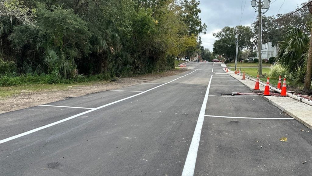 line striping for City of Fernandina Beach parking lot