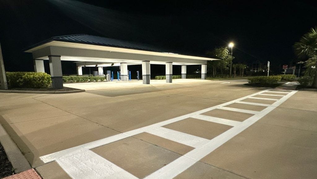 Mister Car Wash parking lot freshly painted