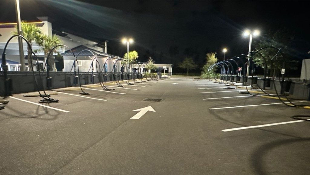 freshly painted parking spots for Mister Car Wash