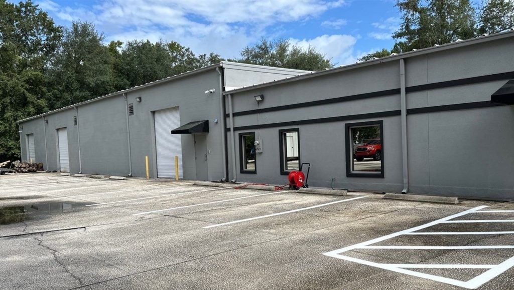 freshly painted parking spots for SAW Management Group, Zaxby's parking lot