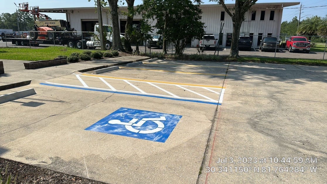 10 Roads Express Parking Lot Striping Project in Jacksonville, FL