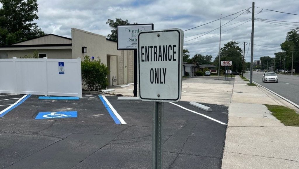 an entrance sign