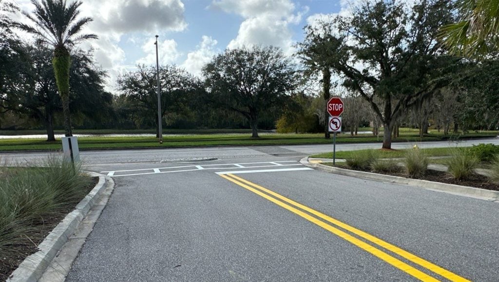 line striping for Home 2 Suites parking lot