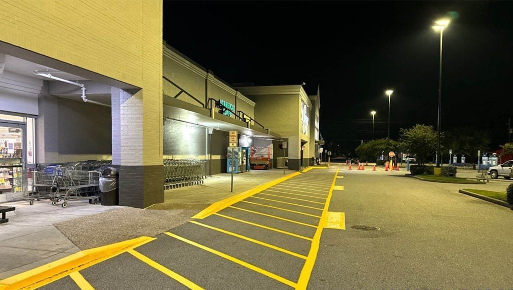 crosswalk freshly painted for ARNAV GROUP LLC parking lot