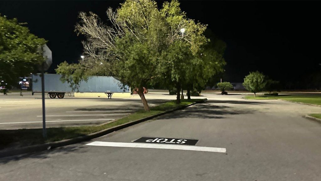 stop freshly painted on ARNAV GROUP LLC parking lot