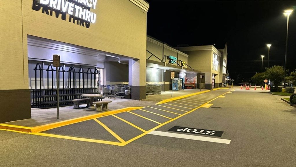 line markings for ARNAV GROUP LLC parking lot freshly painted
