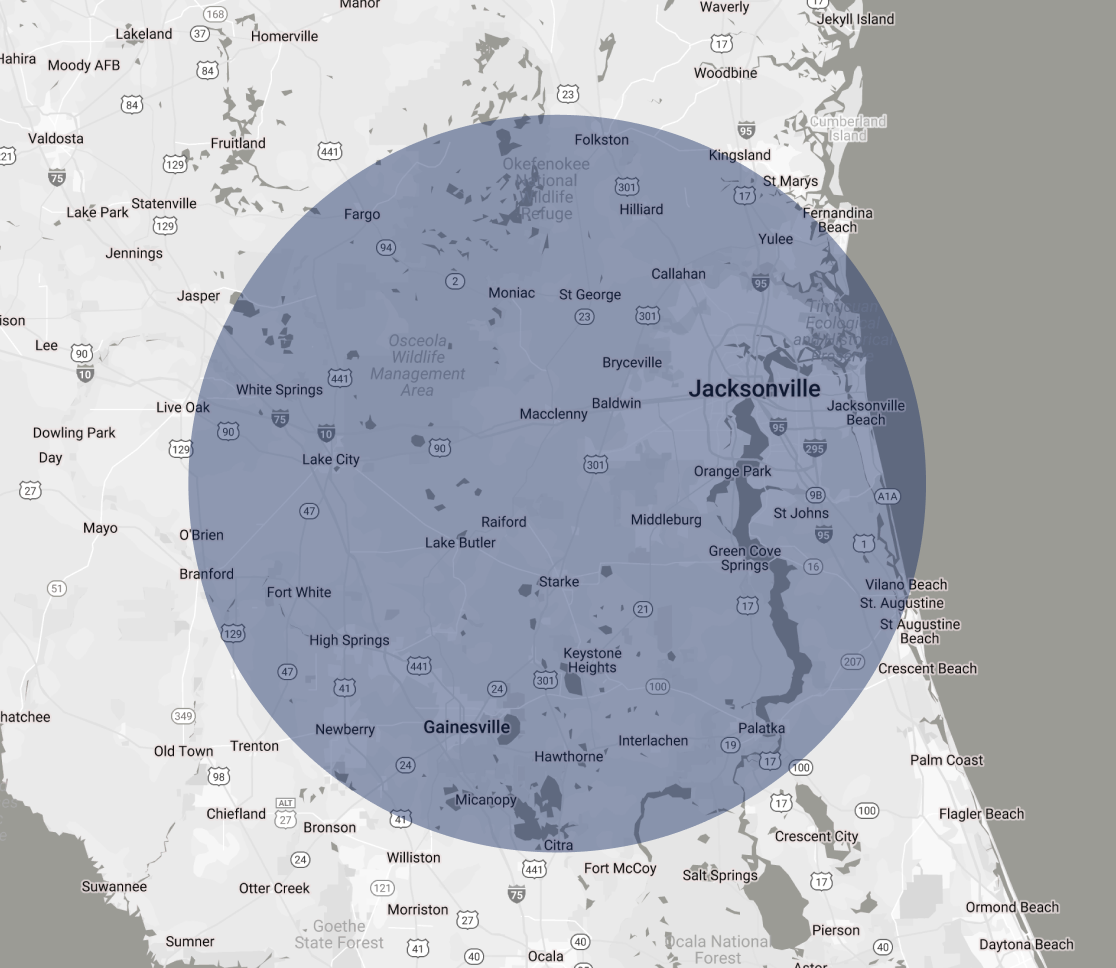 g-force jacksonville map