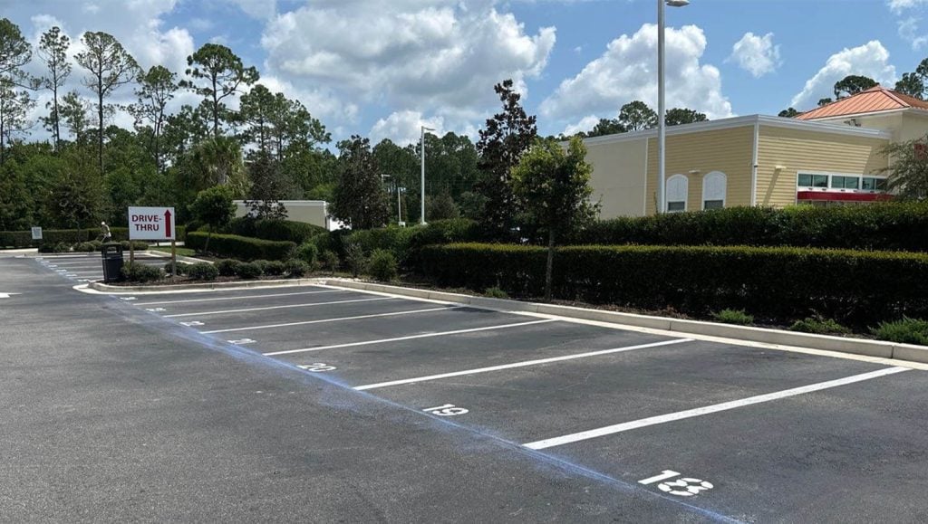 Chic-Fil-A parking lot freshly painted