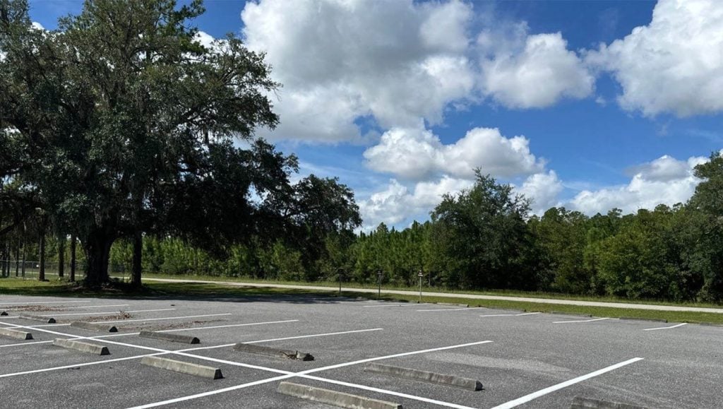 freshly painted line marking for Florida Counterdrug Training Center
