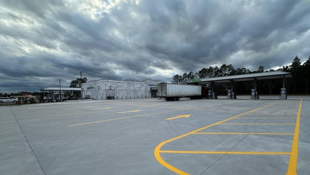 Parker's Kitchen parking lot freshly painted