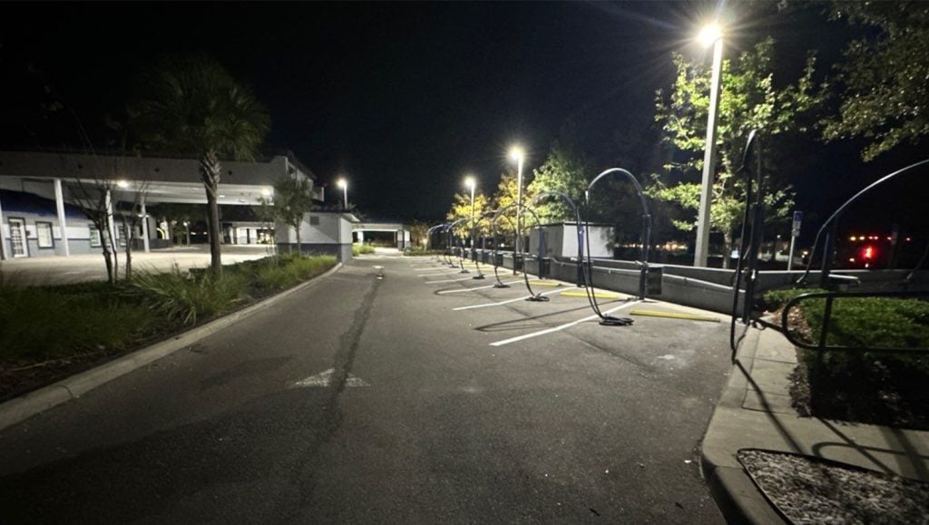 Mister Car Wash parking lot freshly painted line markings