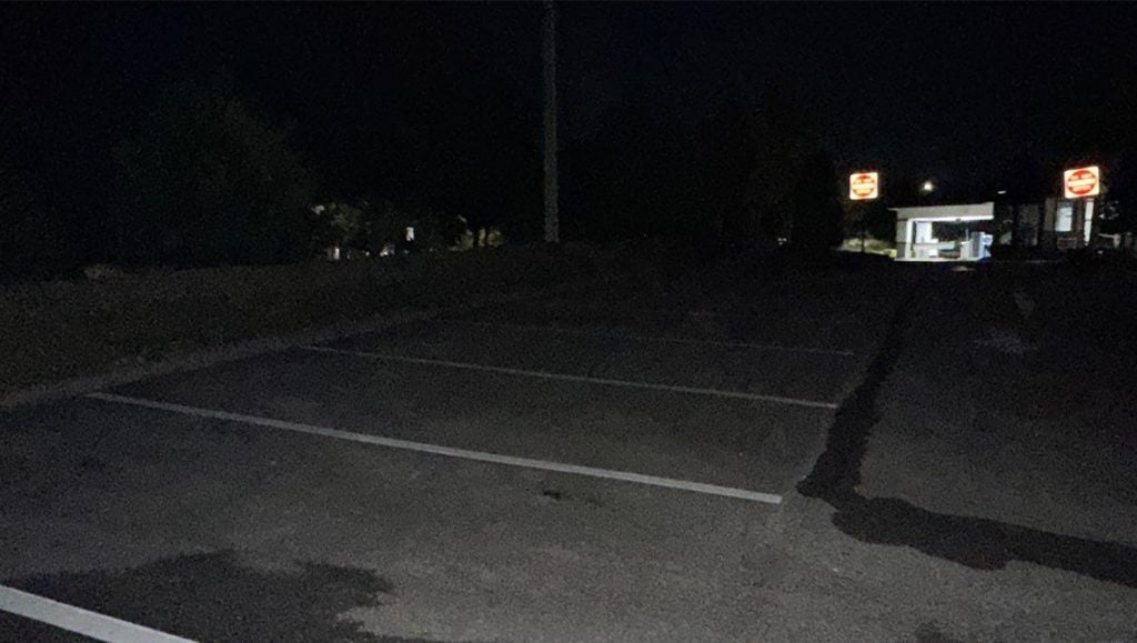 close-up of parking spots freshly painted for Mister Car Wash parking lot
