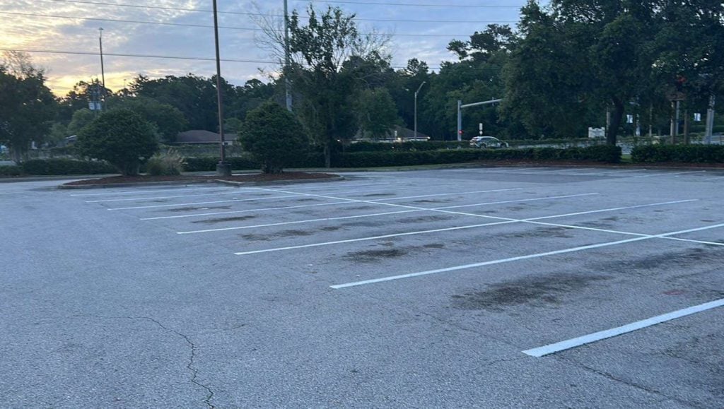 new parking lot stalls