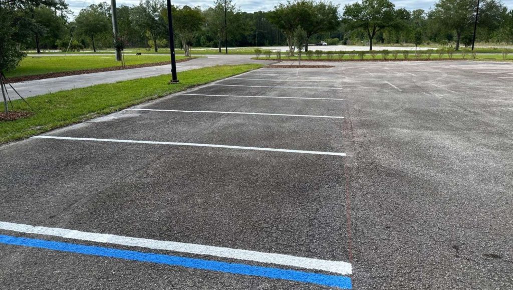 new parking lot stalls