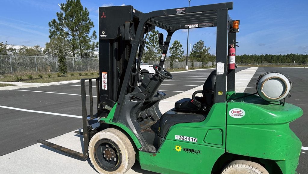 close view of truck wheel stop