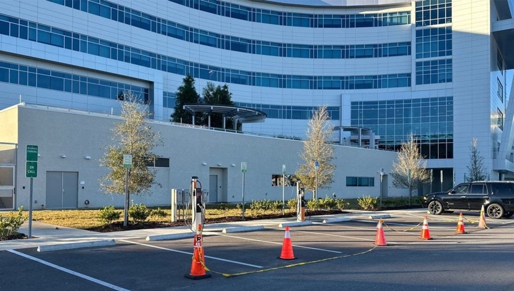 Florida Pave and UF Health parking lot freshly painted