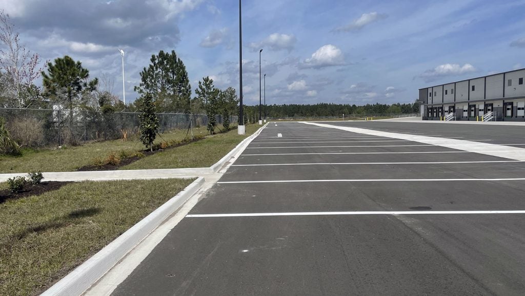 wheel stop installed in Jacksonville