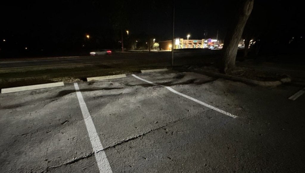 line markings freshly painted for A Bright Beginning Child Care parking lot